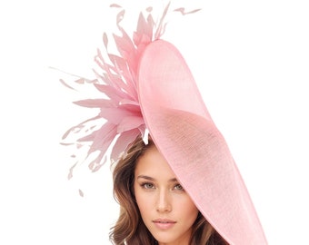 New Kentucky Derby KY Oaks Elegant Pink Fascinator Hat Headwear Tea Church Ascot Pink Oaks Derby Hat Fascinator,church, Formal, Mother main image 4