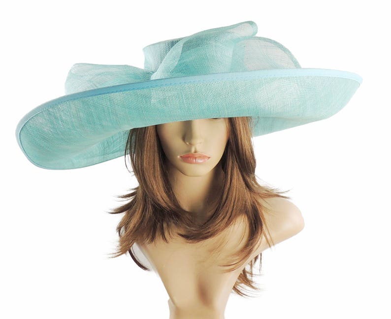 aqua coloured wedding hats