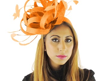 Fireball Orange Fascinator Hat for 