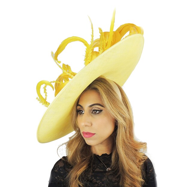 Yellow Ophelia Fascinator Hat for 