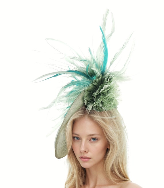 Sage Moss Light Jade Green Kentucky Derby Fascinator Hat Ascot Wedding Hatinator Cocktail Formal Womens Races Tea Party Saucer Disc Hats Etsy UK