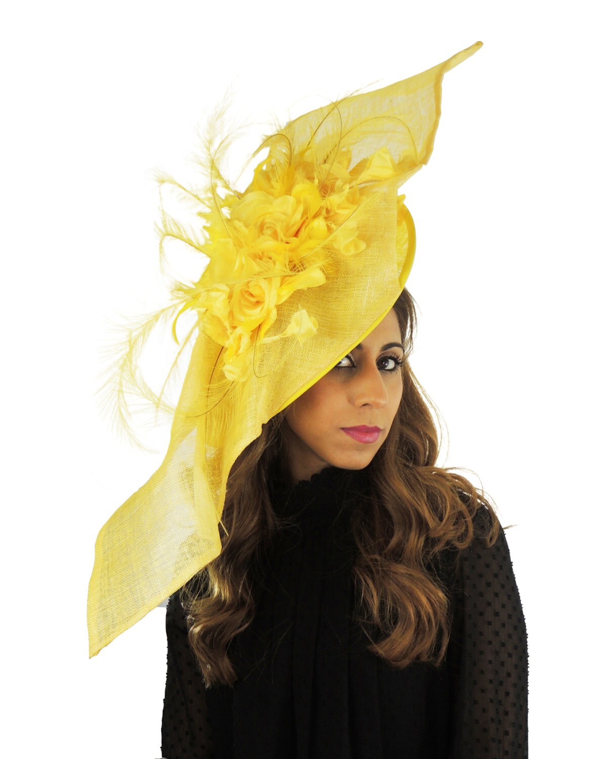 Elisaveta Lemon Yellow Fascinator Hat 