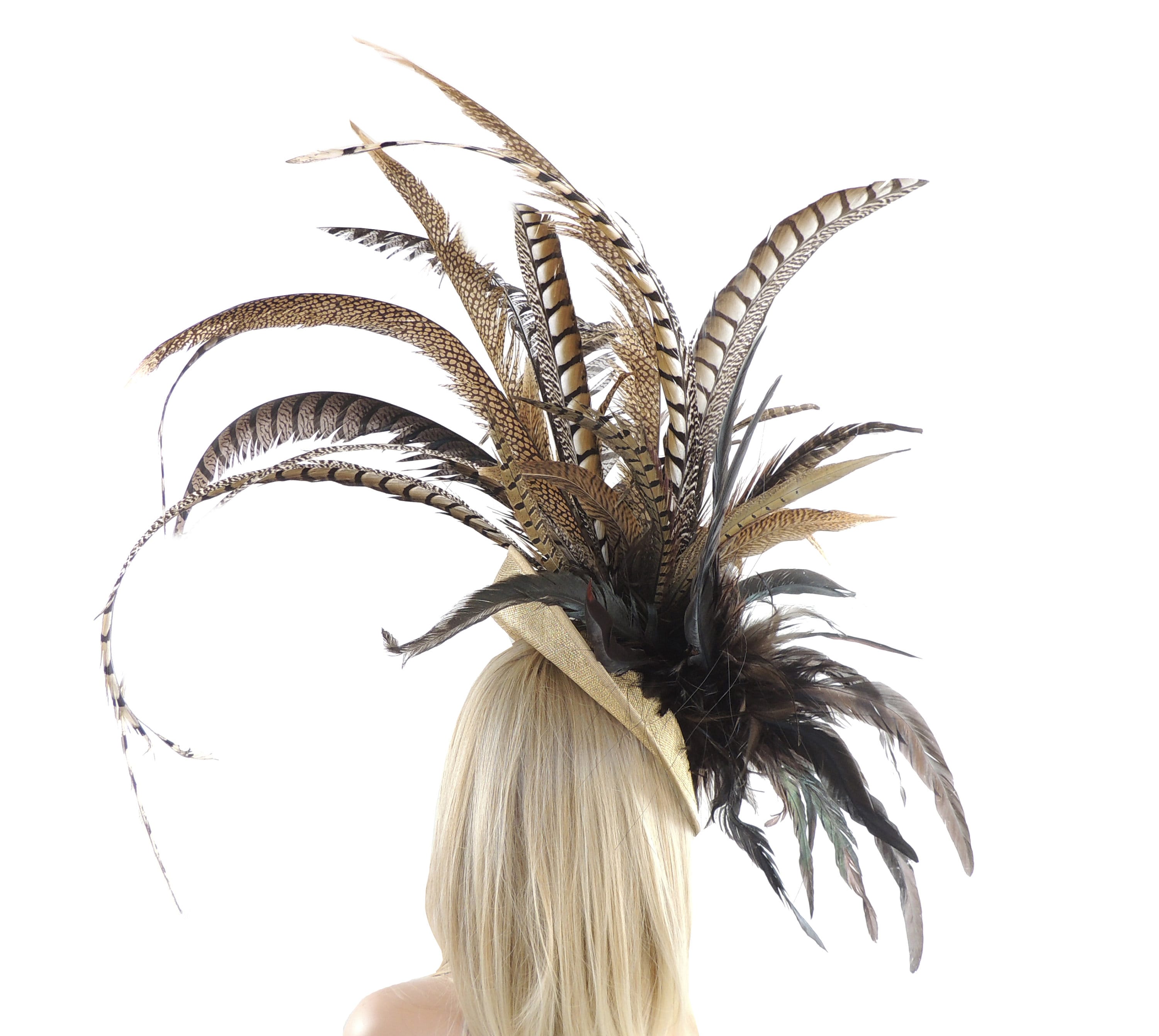 Elegant Cream Hat with Black Feather Accents So stylish perfect for a black tie weeding /event/races so  main image 4