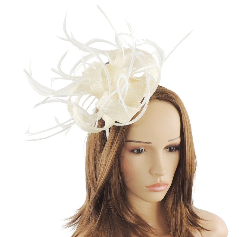 Cream Kremena Fascinator Hat for Weddings Races and Special Etsy