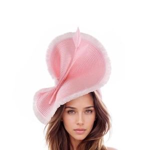 Candy Hot Baby Pink Fascinator Hat Statement Hatinator Womens Kentucky Derby Hats Wedding Royal Ascot Fascinator Headpiece Ladies Day