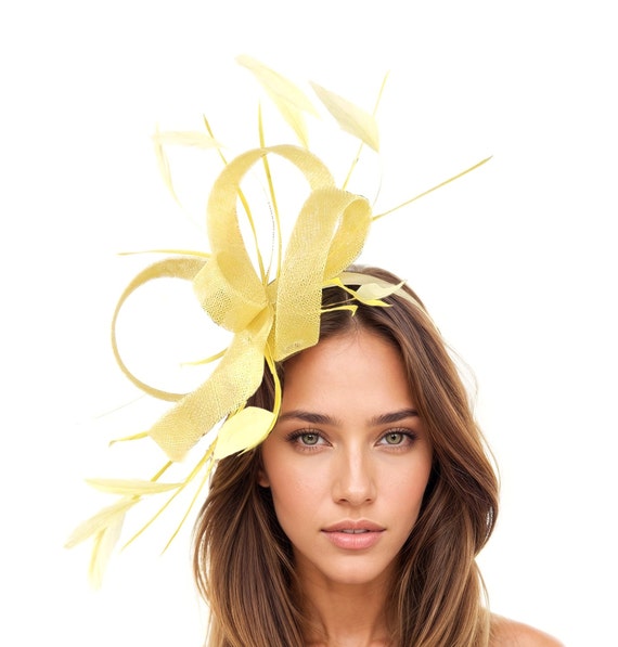 Lemon Yellow Womens Kentucky Derby Royal Ascot Fascinator  display picture 3