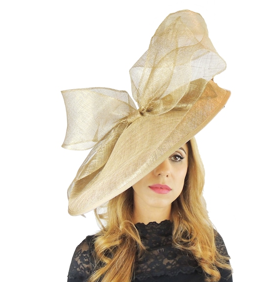 Metallic Gold Barn Owl Fascinator Hatinator Hat for Kentucky Derby, Weddings on a Headband (20 colours available)