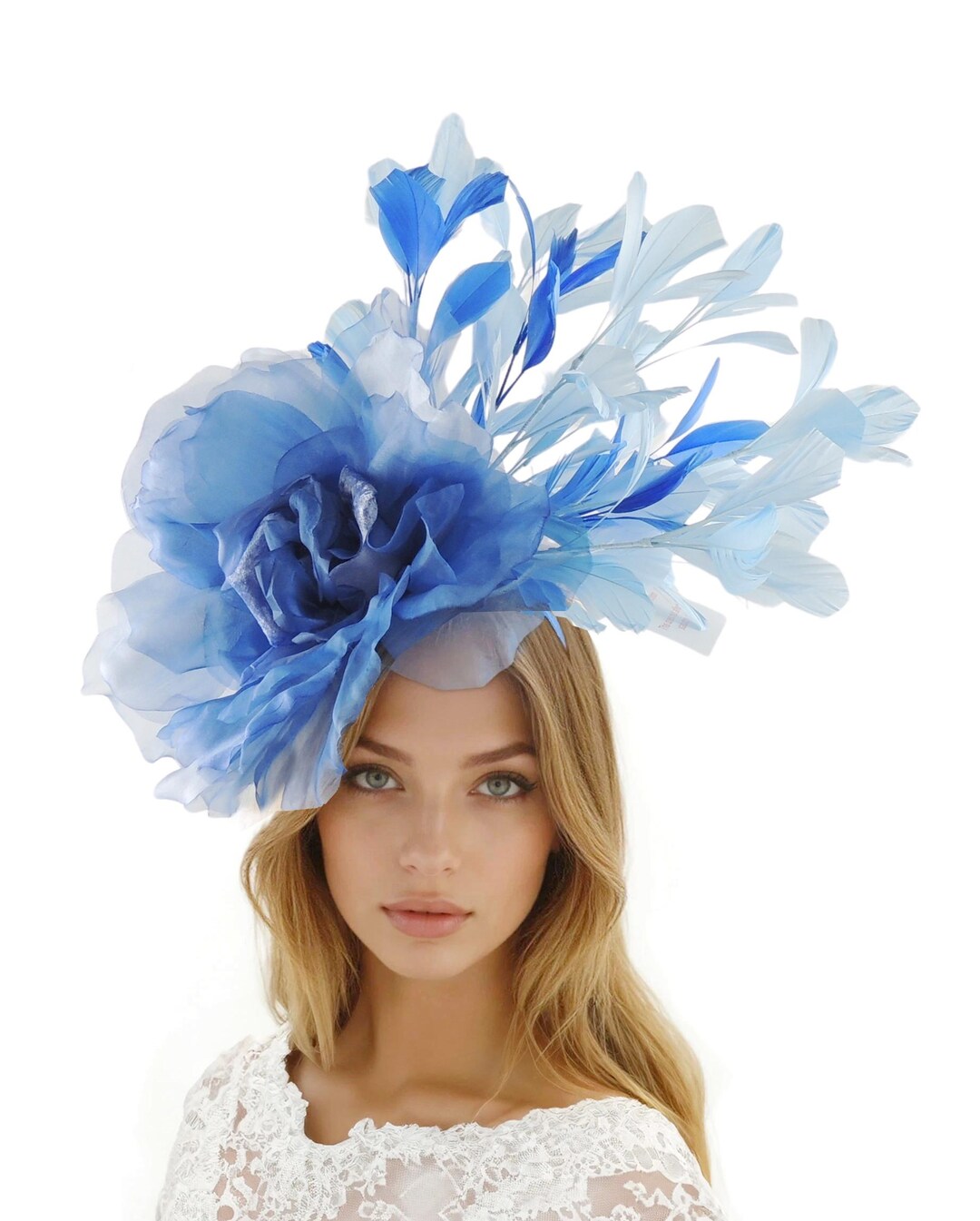 Baby Blue Feather Fascinator: Kentucky Derby, Ascot Races Headwear - Etsy