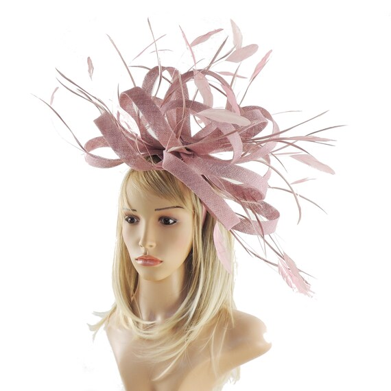 Light Blush Dusty Pink Fascinator Headpiece Royal Ascot Kentucky
