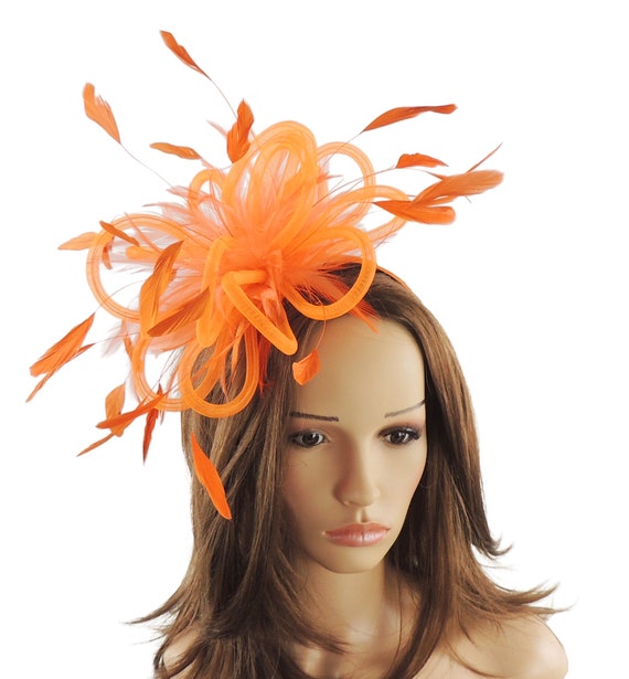 Orange fascinator Clearance