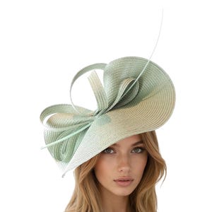 Ljusgrön fascinator för kvinnor, Kentucky Derby Oaks, Ascot, bröllop, trädgårdscocktail, tebjudningar, kyrka, Hattinator