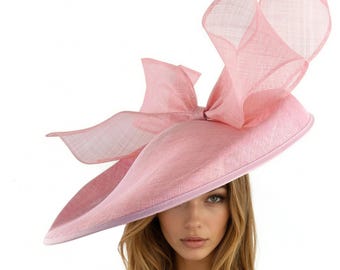 Tocado rosa pálido con efecto rubor polvoriento, ideal para el Derby de Kentucky, para mujer, para el día a día, para ocasiones formales, elegantes o carreras.