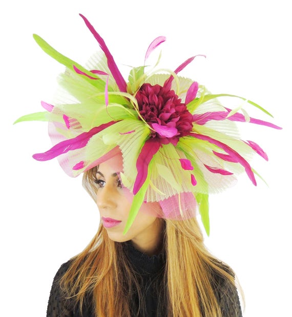 Lime Green Fascinator Hat for Weddings 