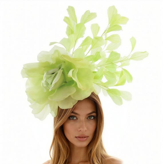 Lime Green Ascot Fascinator,light Green Ascot Fascinator  display picture 2