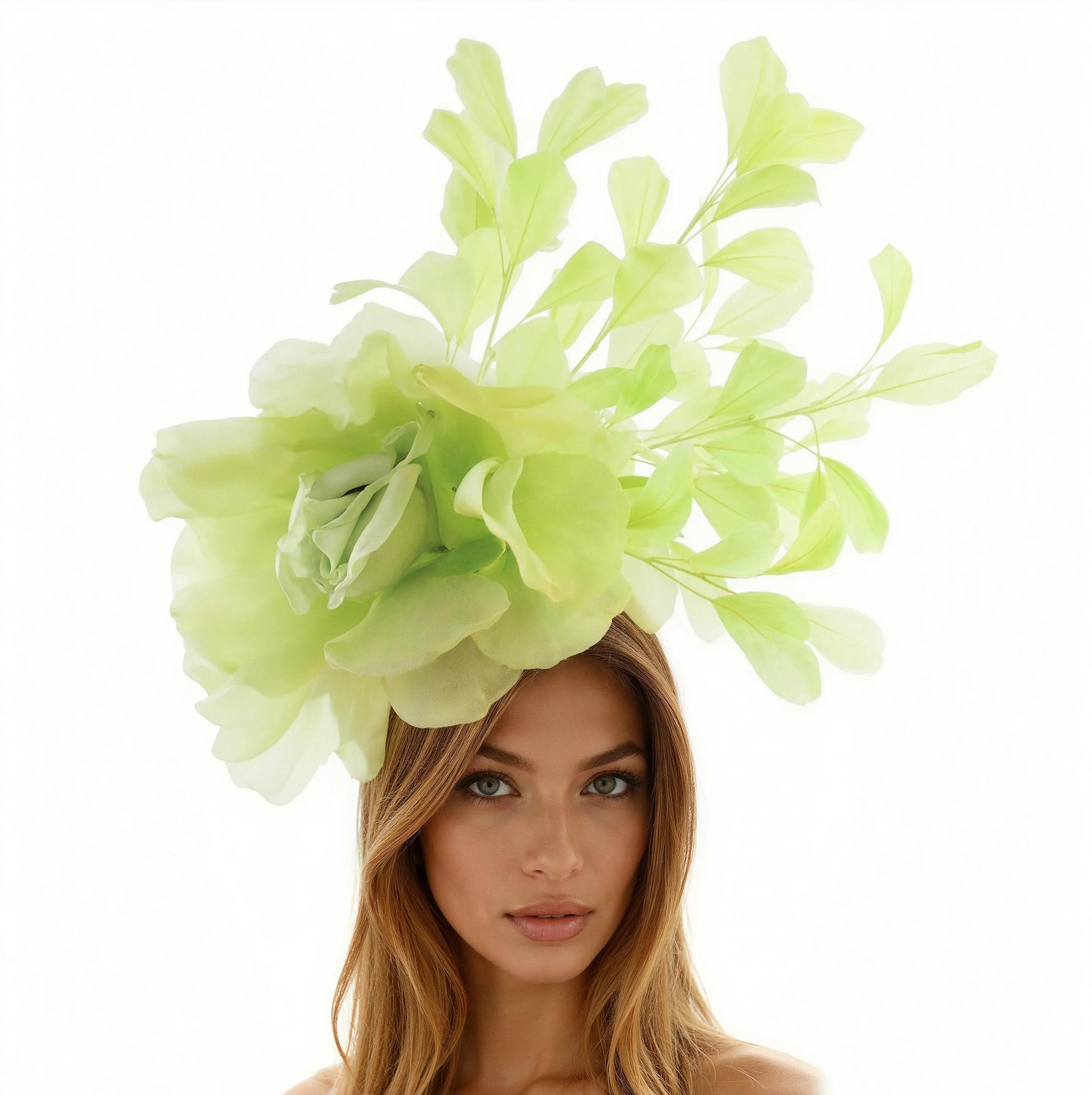 Elegant Green Fascinator Headband Amazon.com: ACTLATI Elegant Peacock Feather Hair Clip  main image 3
