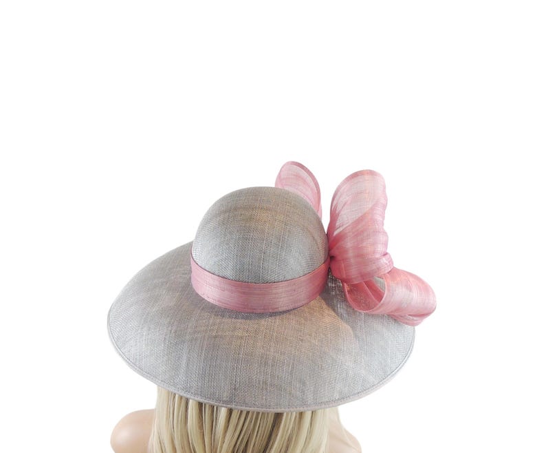 Olive Green Dusty Blush Pink Kentucky Derby Hat Ascot Lunch Church Woman Tea Garden Party Wide Brim Wedding Bow Headwear Elegant Fancy Dark