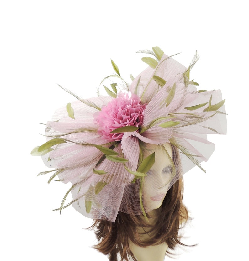 20 colours Jenny Pink Olive Green Fascinator Hat for Weddings Kentucky Derby With Headband