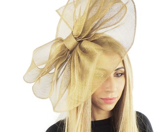 Commodore Metallic Gold Fascinator Hat 