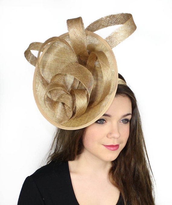 gold fascinator hat