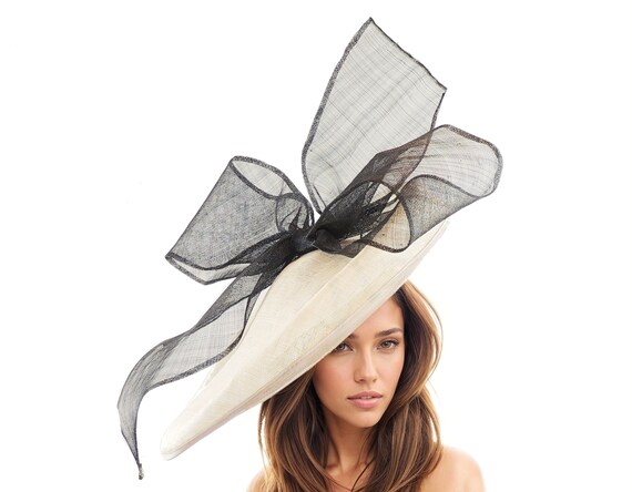 Fascinatore Per Sposa Avorio Con Fiocco – Cappello Da Cerimonia Kentucky Derby Royal Ascot