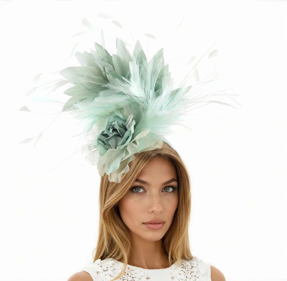 Sage Moss Mint Green Cocktail Tea Fascinator Fascinate  display picture 1