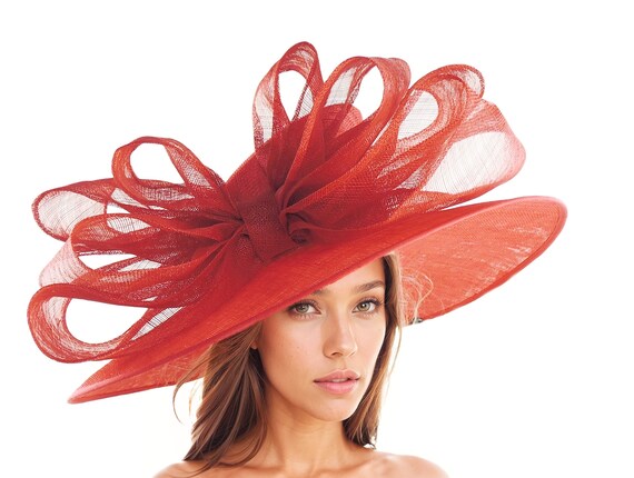 Ladies red occasion hats deals