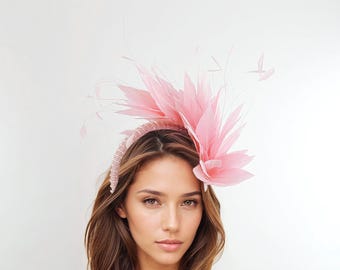 EUBUY Fascinator Für Damen – Feder-Stirnband, 1920er Jahre Stil, Schwarz/rot, Für Hochzeit, Teeparty & Events