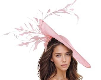 Paris Pink Organza Hat | Elegant Hand-made Large Brim  display picture 1