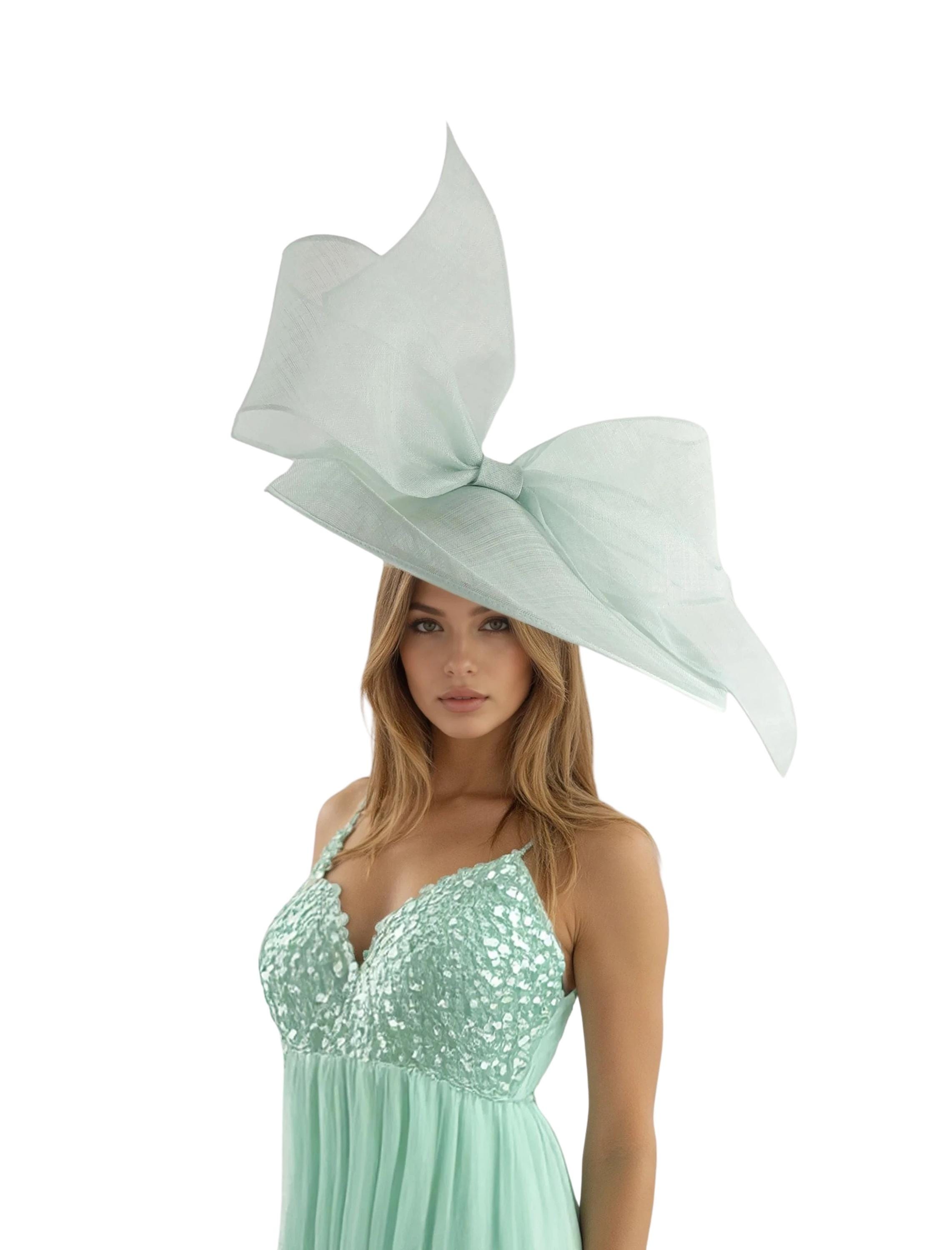 Elegant Light Blue Women\'s Dress Hat with Rosette Accent Elegant Light Blue Hat For Spring - Shop on Pinterest main image 2