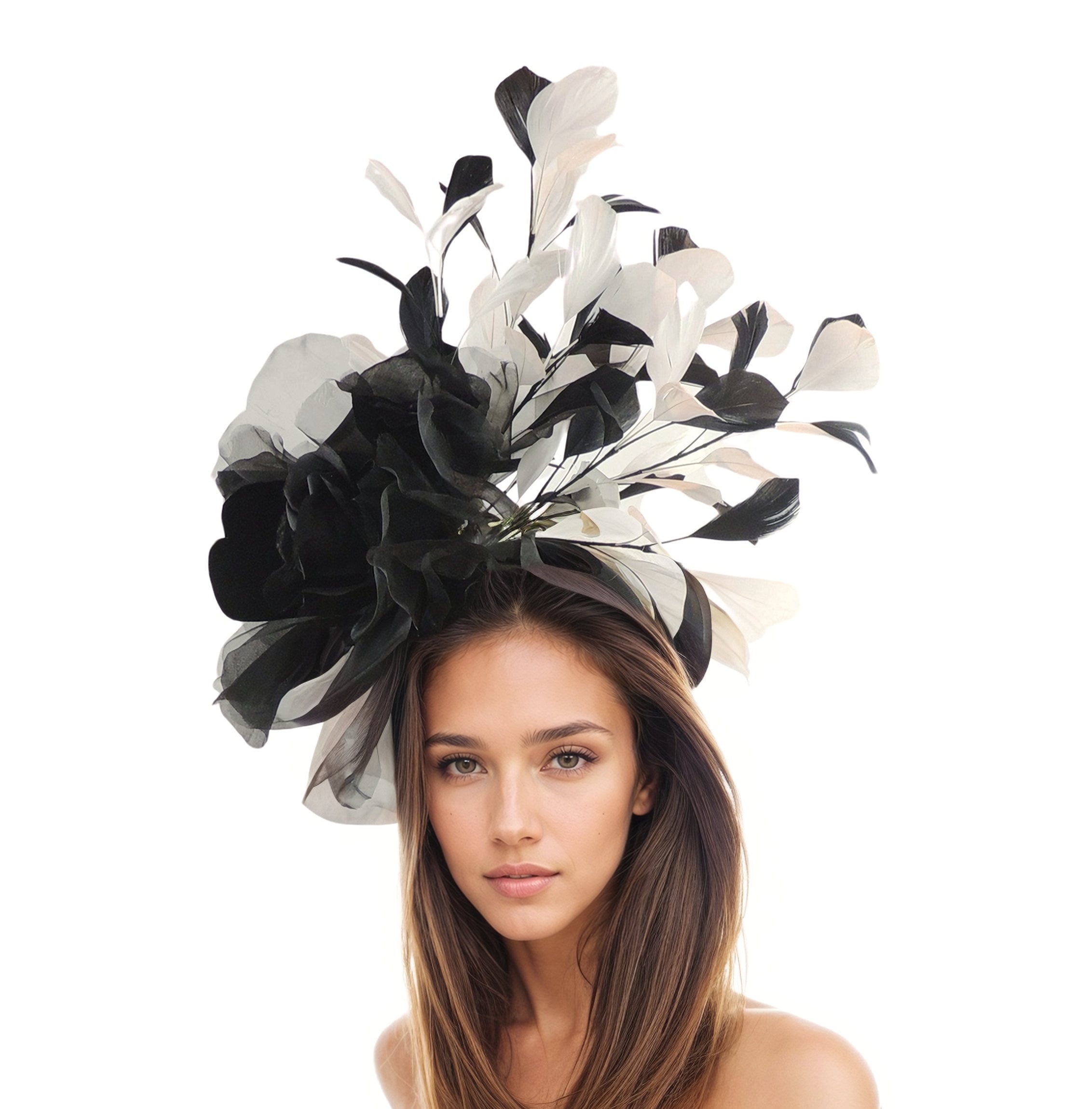 Allsorts Fascinator Haarreif In Schwarz – Für Hochzeiten, Rennen, Festliche Anlässe, Gerolltes Design
