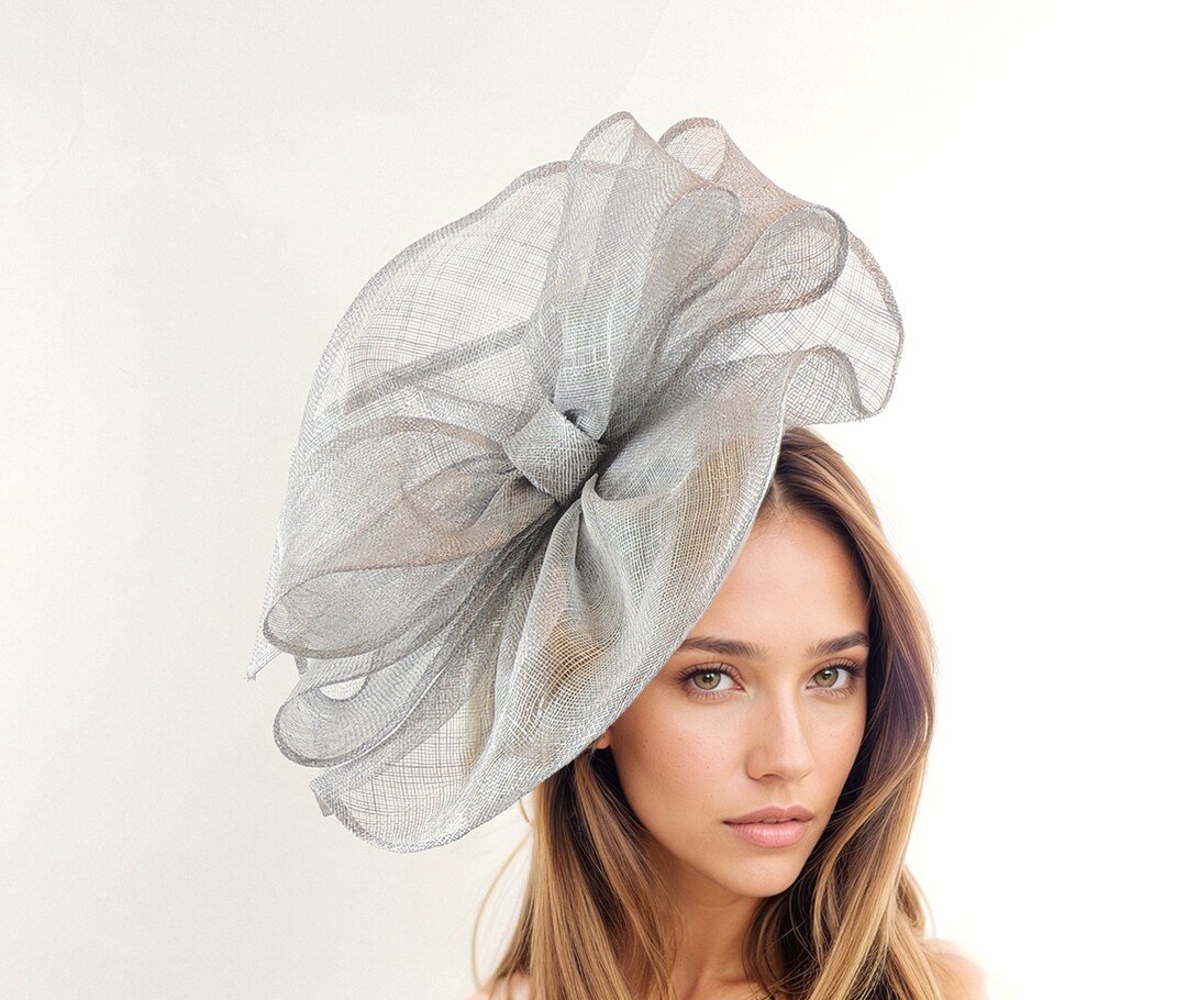 Metallic Silver Kentucky Derby Hat,grey Ascot Hat,light Gray Fascinator ...