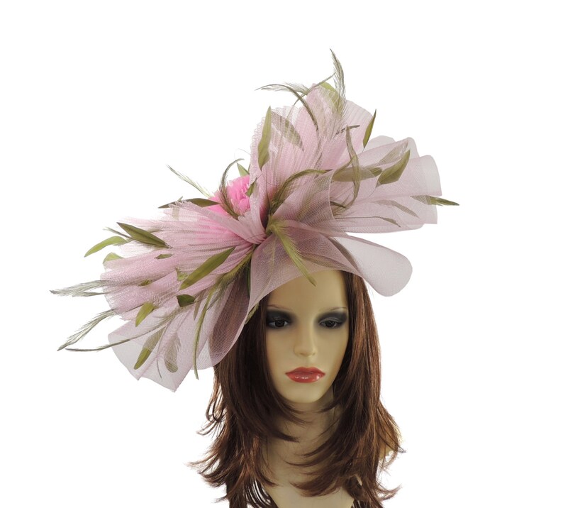 20 colours Jenny Pink Olive Green Fascinator Hat for Weddings Kentucky Derby With Headband