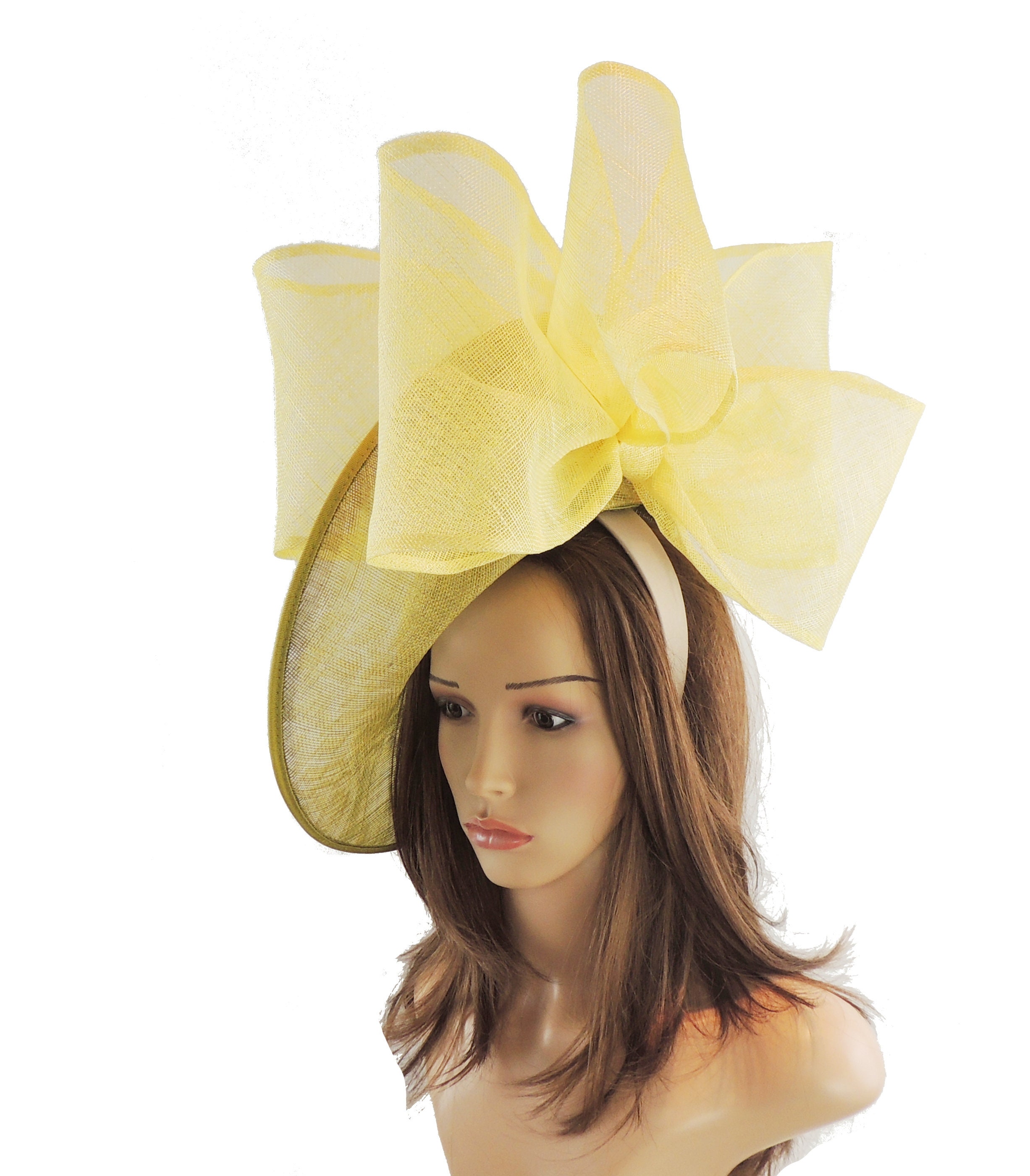 Lemon Yellow Tatiana Fascinator Hat for 
