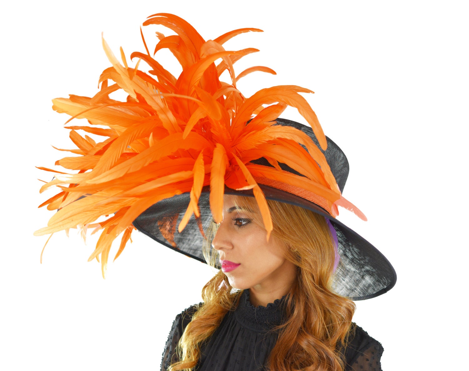 orange derby hat