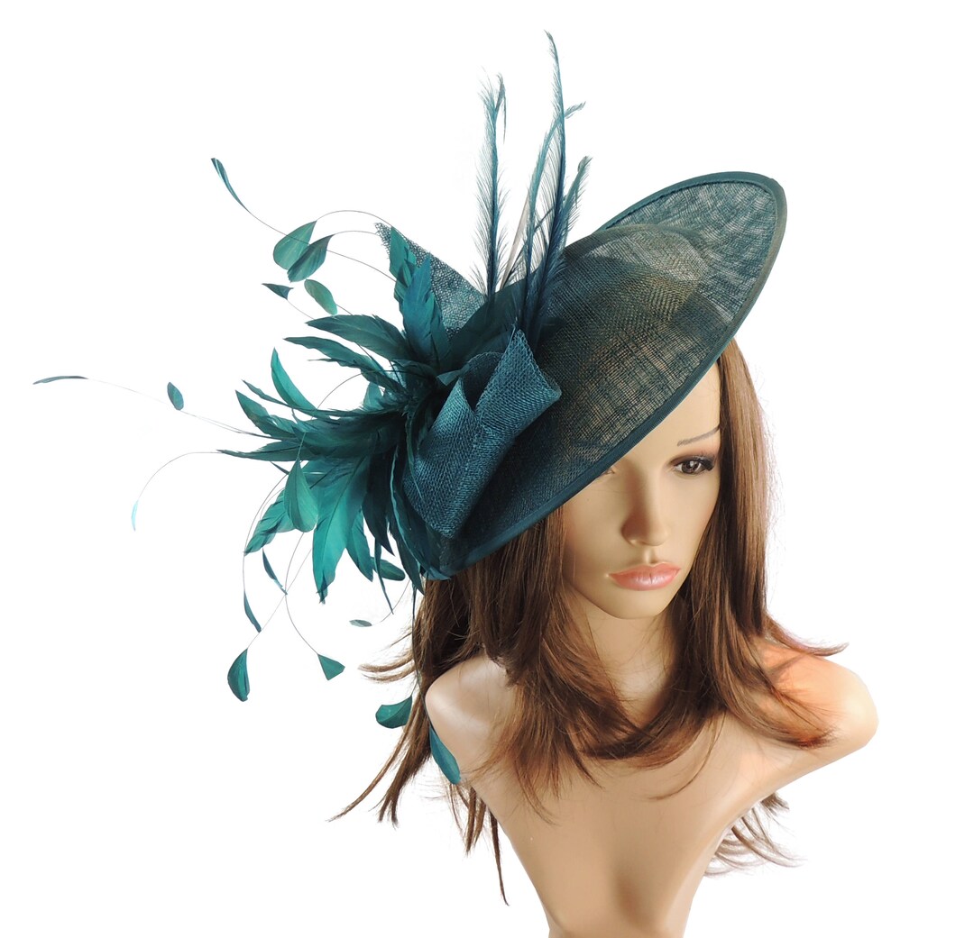 Teal Adonis Fascinator Saucer Disc Hat Weddings Ascot Kentucky Etsy