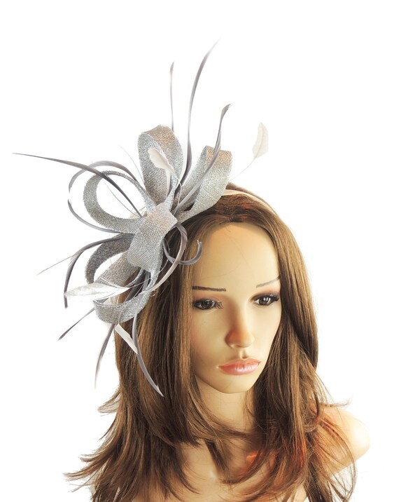Regan Metallic Silver Fascinator 