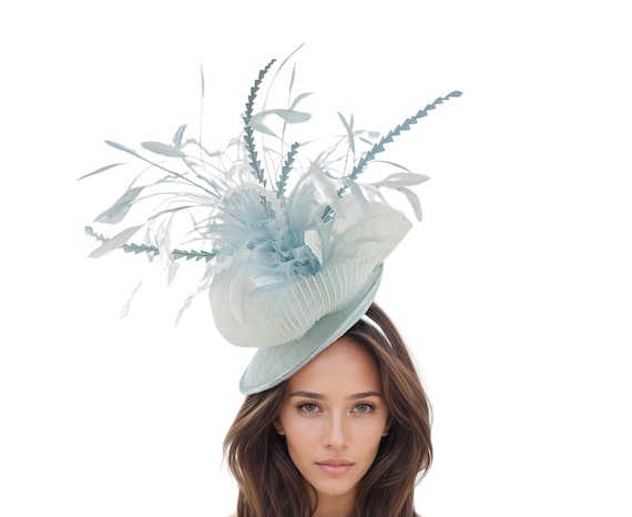 Fascinator Verde Scuro Con Fascia E Clip Con Piume Di Fiori Per Matrimoni, Gare, Cappello Ascot Reale - Italia - Foto 11