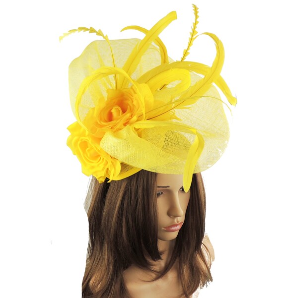 Silvia Yellow Fascinator Hat for 