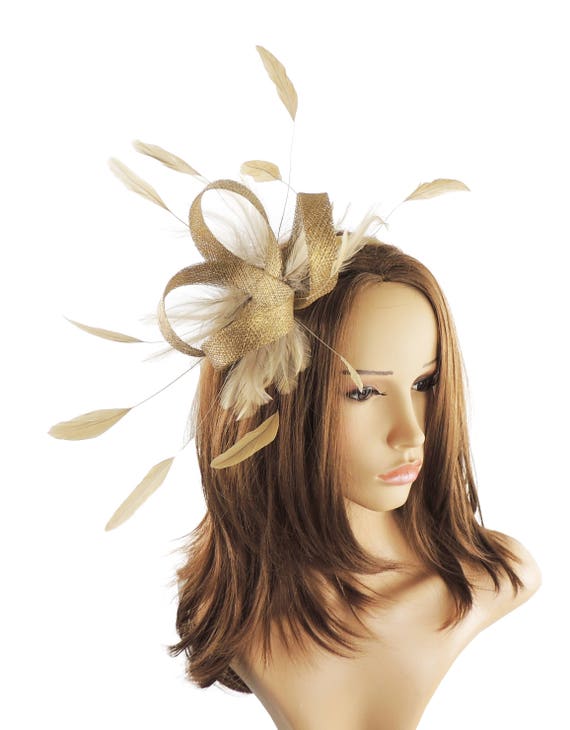 gold fascinator hat