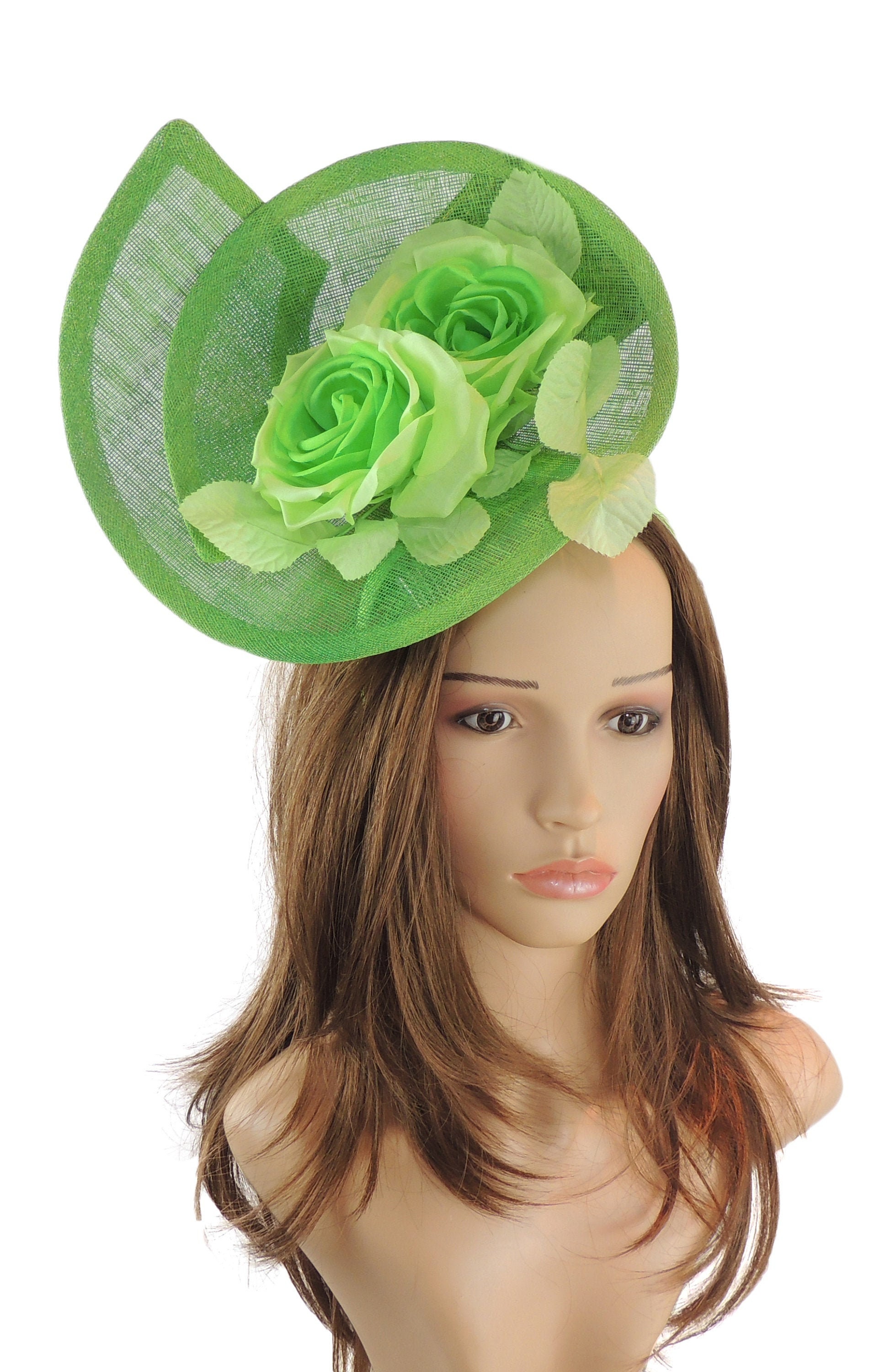 Lime Green Peony Fascinator Hat for Weddings Occasions and Etsy
