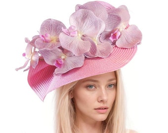 Fuchsia Pink Lilac Ladies Ascot Fascinator Headband Womens Kentucky Derby Hats Feather Headpiece Ladies Day Headwear Royal Occasion Wedding