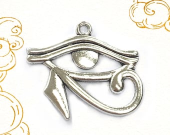 Eye of Horus Silver Tone Charm Amulet Talisman  Pendant Egypt Witchcraft Wicca Mystic Gothic Lanyard Casting Jewellery Making Handmade DIY