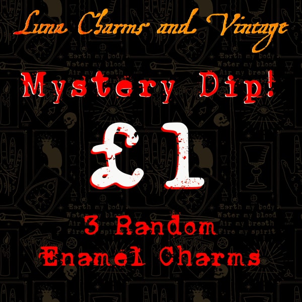 1 Pound Mystery Lucky Dip Get 3 Random Enamel Charms For Casting Divination Jewellery Journalling Scrapbooking DIY Making Handmade Craft UK