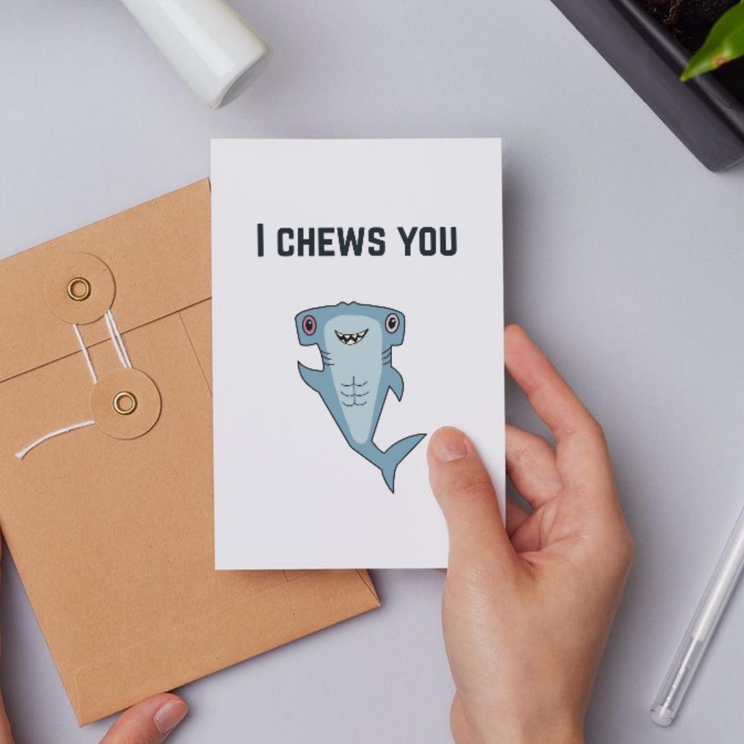 Hammerhead Shark Anniversary Printable Card, Romantic and Funny, for ...