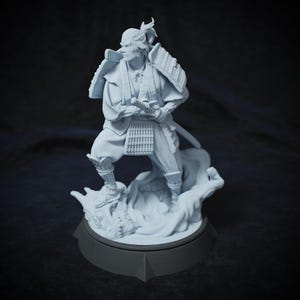 Hiraki Yoshida | Human Samurai | 12K 3D Miniature | Fantasy Figurine | Dungeons and Dragons | Pathfinder | DnD 5e | 32mm/75mm scale