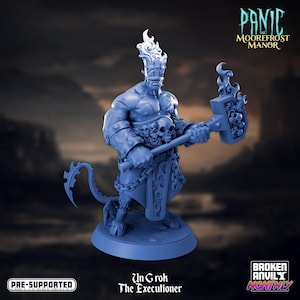 Demon Executioner | 12K 3D Miniature | Fantasy Figurine | Dungeons and Dragons | Pathfinder | DnD 5e | Broken Anvil | Fiend | 32mm scale
