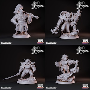 Owlkin Heroes (8) / Birdfolk / Miniatura 3D de 12 000 dólares / Figura de fantasía / Dungeons and Dragons / Pathfinder / DnD 5e / Broken Anvil / Escala de 32 mm