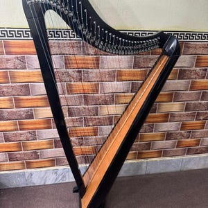 Handmade 38 Strings Rosewood Lever Harp | Perfect for Musician lovers & Professionals | Free Strings Tuning Key and bag.