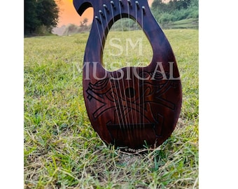 8-String Mahogany Lyre Harp – Perfect Beginner String Instrument for Kids & Adults