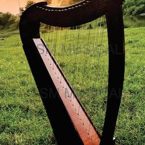 Handmade 22-String Rosewood Lever Harp | Perfect for Beginners & Professionals | Free Strings Tuning Key and bag.